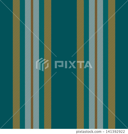 Regular vertical lines shape a decorative striped pattern with smooth woven depth. Cyan and orange coloring adds modern decorative order to the seamless textile background. Ideal for print and decor. Regular vertical lines shape a decorative striped pattern with smooth woven depth. Cyan and orange coloring adds modern decorative order to the seamless textile background. Ideal for print and decor. 141392922