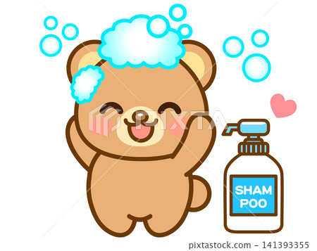 Illustration of a bear washing its head (2) Illustration of a bear washing its head (2) 141393355