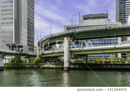 Osaka, Nakanoshima, Hanshin Expressway, Nakanoshima Toll Gate, Osaka City, Osaka Prefecture Osaka, Nakanoshima, Hanshin Expressway, Nakanoshima Toll Gate, Osaka City, Osaka Prefecture 141394035