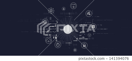Digital cyberspace background representing big data, cloud computing, and AI Digital cyberspace background representing big data, cloud computing, and AI 141394076