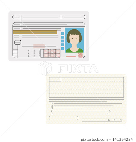Simple illustrations of driver's license (front and back) Simple illustrations of driver's license (front and back) 141394284