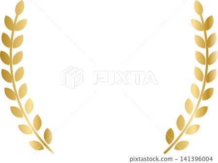 金色月桂花環邊框插圖 141396004