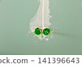 Home renovation showing electrical cables inside gypsum wall 141396643