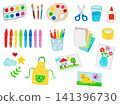 Stationery used for drawing and crafts, and hand-drawn materials for artwork. 141396730