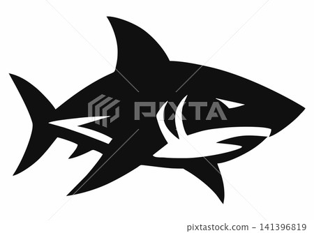 Aggressive tribal-style shark mascot vector Aggressive tribal-style shark mascot vector 141396819