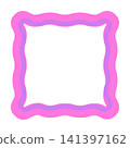 Soft Wavy Square Border Frame Vector Illustration Decorative Rounded Shape Minimal Scalloped Label Template 141397162