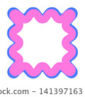 Abstract Scalloped Square Frame Vector Illustration Decorative Rounded Border Colorful Shape Printable Design Element 141397163