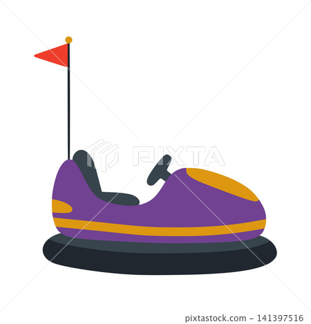 Purple bumper car dodgem ride at amusement park Purple bumper car dodgem ride at amusement park 141397516
