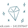 A graphic recording-style illustration of a sparkling diamond | Gemstone, Luxury, Sparkle 141397647