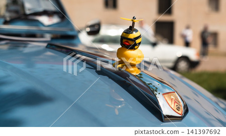 Bee Rubber Duck Hood Ornament on Citroen 2CV Bee Rubber Duck Hood Ornament on Citroen 2CV 141397692