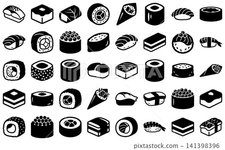 Set of various sushi vector items Set of various sushi vector items 141398396