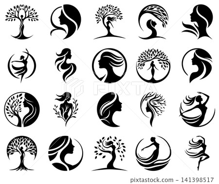 Women vector shapes set for ecology design or other type of illustration Women vector shapes set for ecology design or other type of illustration 141398517