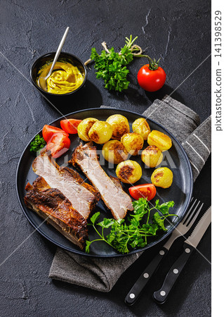 British Pub Style Classic Roasted Pork Ribs British Pub Style Classic Roasted Pork Ribs 141398529