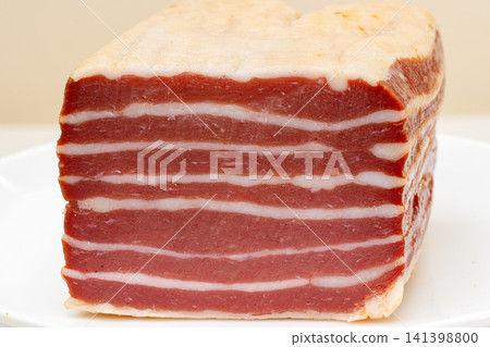 Cured carbonara pork macro Cured carbonara pork macro 141398800