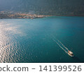 Boat Crossing the Mirabello Bay on the south coast of Crete, Greece. 141399526