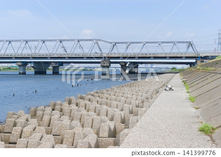 Near the mouth of the Edogawa River in Ichikawa City, Chiba Prefecture, July 2026 141399776