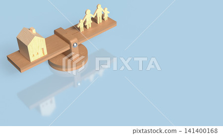 Family Housing Balance and Home Ownership Decision Concept 3d render. 141400168
