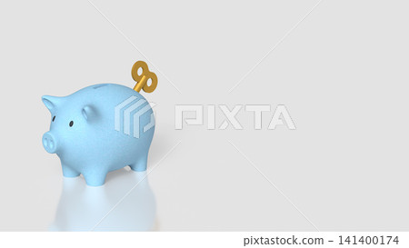 Wind Up Piggy Bank for Smart Saving and Financial Growth 3d render. Wind Up Piggy Bank for Smart Saving and Financial Growth 3d render. 141400174