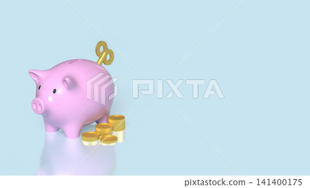 Pink Piggy Bank with Golden Coins for Smart Financial Saving 3d render. Pink Piggy Bank with Golden Coins for Smart Financial Saving 3d render. 141400175