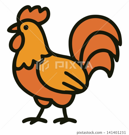 Cute cartoon rooster vector illustration Cute cartoon rooster vector illustration 141401231