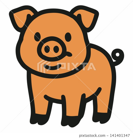 Vector illustration of a cute cartoon piglet. Vector illustration of a cute cartoon piglet. 141401347