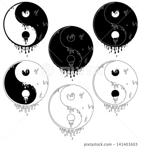 Yin Yang life and death line art Yin Yang life and death line art 141401683