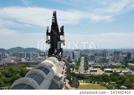 從姬路城主塔眺望,姬路市,兵庫縣 從姬路城主塔眺望,姬路市,兵庫縣 141402403