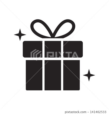 Gift Box Icon with Ribbon for Present Gift Box Icon with Ribbon for Present 141402533