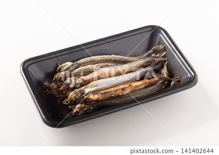 Capelin (smelt) with roe, grilled. Capelin (smelt) with roe, grilled. 141402644