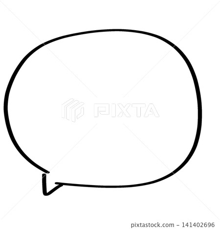 Hand-drawn style speech bubble illustration (rounded square, speech bubble on the left) Hand-drawn style speech bubble illustration (rounded square, speech bubble on the left) 141402696