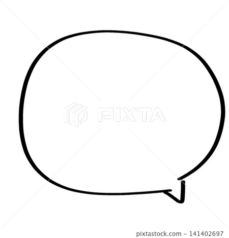 Hand-drawn style speech bubble illustration (rounded square, speech bubble on the right) 141402697