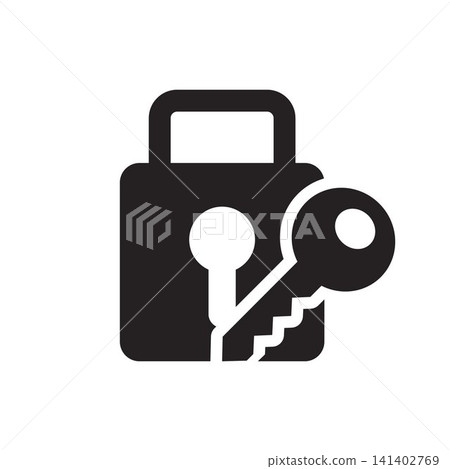 Secure Lock And Key Icon Representing Access Secure Lock And Key Icon Representing Access 141402769