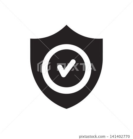 Checkmark icon symbolizing security verification and data protection. Checkmark icon symbolizing security verification and data protection. 141402770