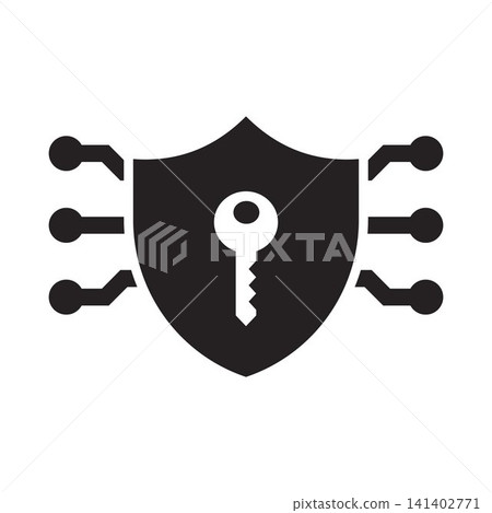 Cybersecurity Shield With Key Icon Representing Data Protection Cybersecurity Shield With Key Icon Representing Data Protection 141402771