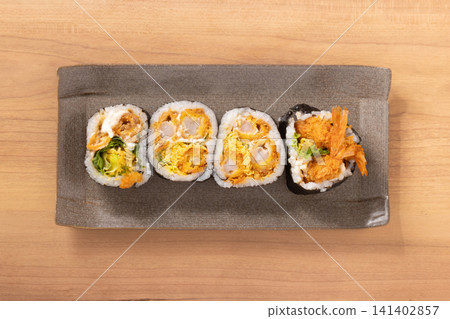 Shrimp tempura roll sushi 141402857