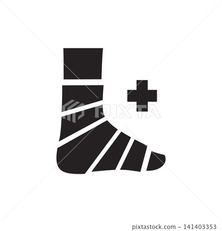 Plaster Cast Foot Icon Vector for Orthopedic Injury Recovery and Medical Treatment Plaster Cast Foot Icon Vector for Orthopedic Injury Recovery and Medical Treatment 141403353