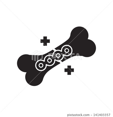 Bone Plate Fixation Icon Vector for Orthopedic Surgery and Fracture Treatment Bone Plate Fixation Icon Vector for Orthopedic Surgery and Fracture Treatment 141403357