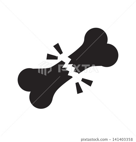 Broken Bone Fracture Icon Vector for Orthopedic Injury and Medical Healthcare 141403358