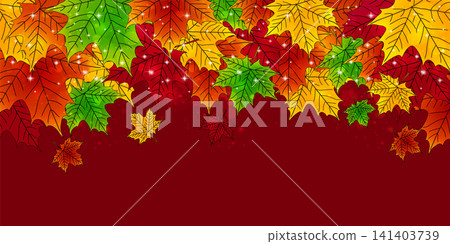 A decorative background adorned with autumn foliage. A decorative background adorned with autumn foliage. 141403739