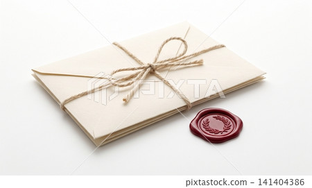Vintage envelope tied with twine and red wax seal envelope stationery communication correspondence background delivery invitation romantic nostalgia minimalist business personal document Vintage envelope tied with twine and red wax seal envelope stationery communication correspondence background delivery invitation romantic nostalgia minimalist business personal document 141404386