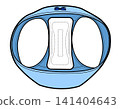 Image of panties with a sanitary napkin attached, viewed from above. Image of panties with a sanitary napkin attached, viewed from above. 141404643
