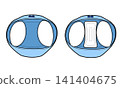 Image showing panties without a sanitary napkin and panties with a sanitary napkin, viewed from above. Image showing panties without a sanitary napkin and panties with a sanitary napkin, viewed from above. 141404675