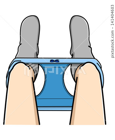 An image illustrating the state of putting your legs through the leg openings of the shorts. An image illustrating the state of putting your legs through the leg openings of the shorts. 141404683