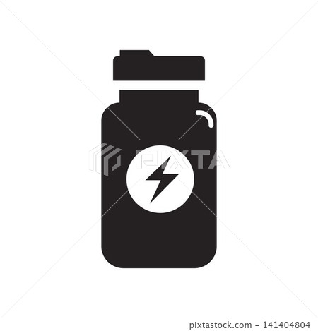 Energy Drink Bottle Icon Vector for Sports Nutrition and Performance Boost 141404804
