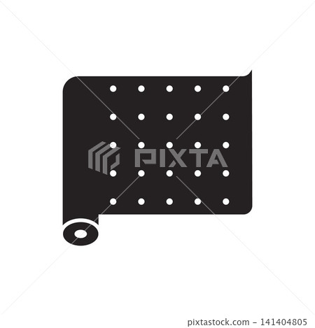 Yoga Exercise Mat Icon Vector for Fitness Training and Home Workout 141404805