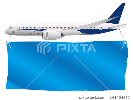飛機和國旗 141404873