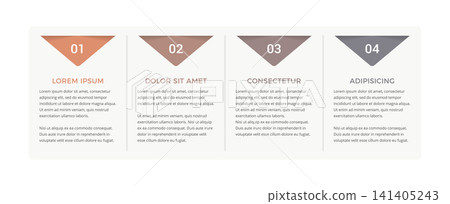 Business Infographic Horizontal Template With Four Steps or Options Business Infographic Horizontal Template With Four Steps or Options 141405243
