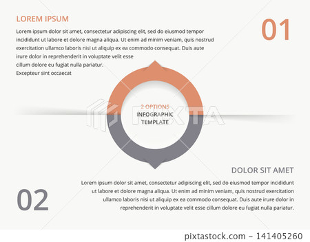 Circular Business Infographic Template with Two Options Circular Business Infographic Template with Two Options 141405260