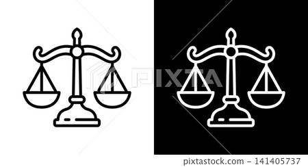 Simple balance scale vector icon Simple balance scale vector icon 141405737