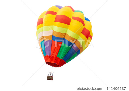 Air Balloon Backdrop with Ample Copy Space on White Background for Graphic Design Air Balloon Backdrop with Ample Copy Space on White Background for Graphic Design 141406287